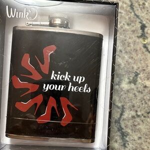 Wink Black Flask with Red High Heel Motif